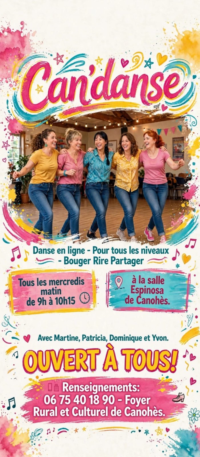 Affiche Can’danse : cinq danseuses en ligne
